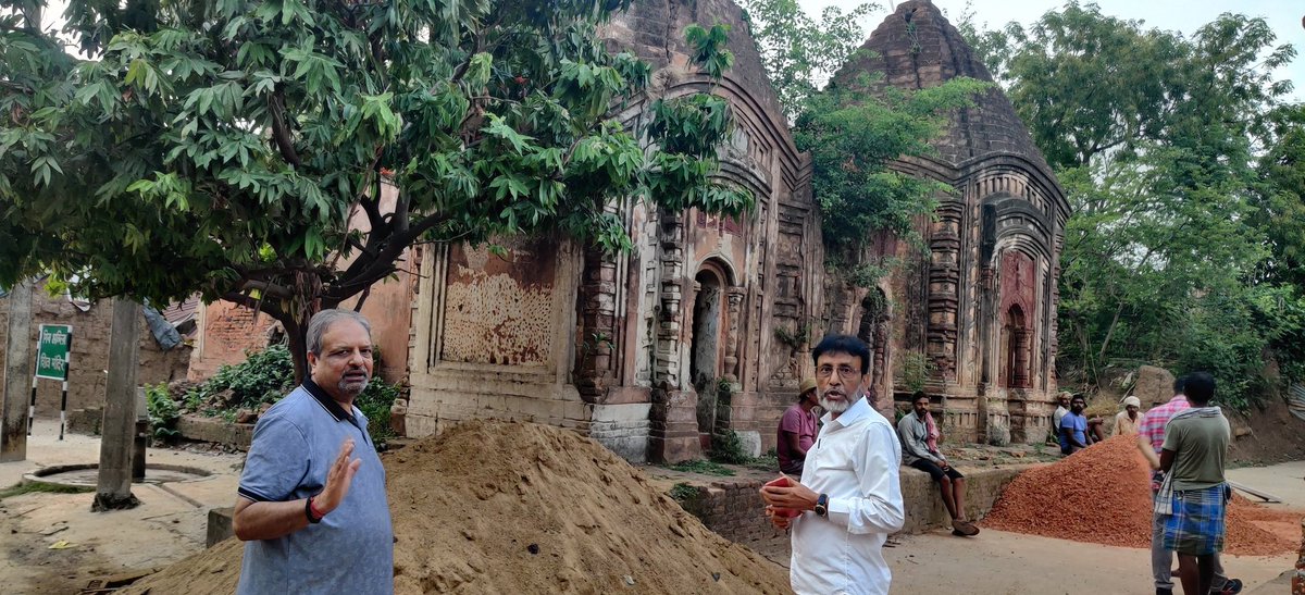 singhshreedeo's tweet photo. Shri Mihir Sarkar , an eminent Archaeological Engineer (former ASI official), retained by the Government of Jharkhand,  had visited the historical Maluti group of temple site. He had given many important inputs on the ongoing work. https://t.co/nxXkxqYudB