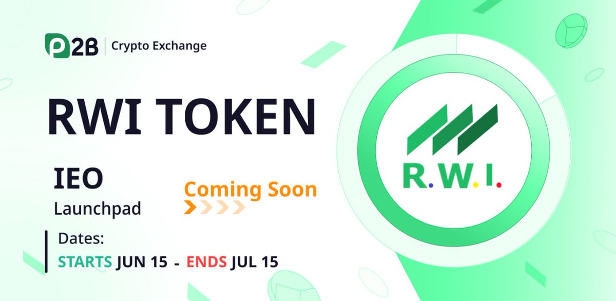 The Launchpad session for RWI starts soon on P2B.

Learn more about the project: 
🔸Website: rwitoken.com
🔸Telegram: t.me/rwitoken/
🔸Twitter: twitter.com/rwitoken
🔸 Linktree: linktr.ee/rwitoken