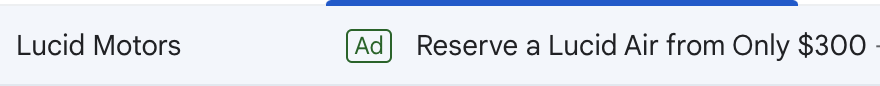 Lucid advertising discounted reservation fees for vehicles that cost $100-250k is some serious brand dissonance...