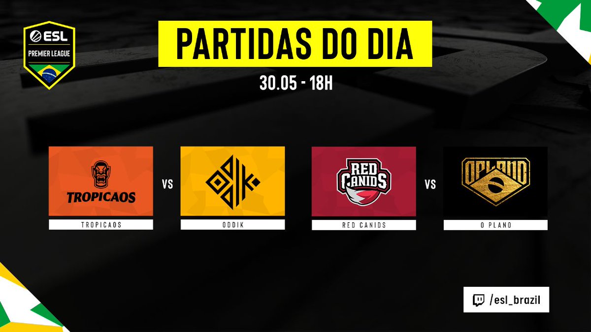 Os confrontos de hoje pela #BrasilPremierLeague de #CSGO:
<a href="/TropiCaosGG/">TropiCaos</a> VS <a href="/ODDIKgg/">ODDIK</a> e na sequencia:
<a href="/REDCanids/">RED Canids Kalunga</a> VS <a href="/oficialoplano/">O PLANO</a>

▶ E aí, para qual equipe vai a sua torcida?