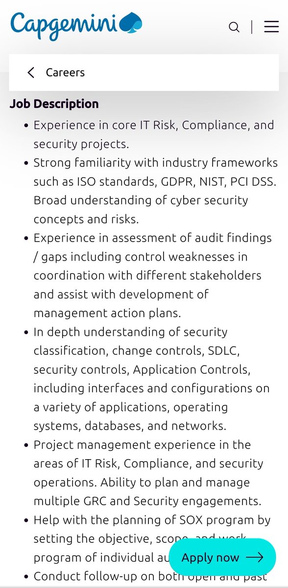 #hyderabadjobs #chennaijobs #mumbaijobs #punejobs #coimbatore DM if interested in these roles. #earlyjoiners to less than 30 days would be more suitable.#getthefutureyouwant #technologyrisk #technologycontrols  #riskassessment #itaudit #audit  #cisa #iso27001 #isocertified 2/2