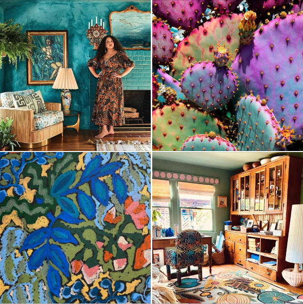 Vibrant luxe-bohemian designs by master colorist @JustinaBlakeney have had a huge influence on current interior design color trends. Read about the year's biggest colors (which Blakeney helped popularize) in our article on #InteriorDesignColorTrends. athomewithstyle.com/color-trends/