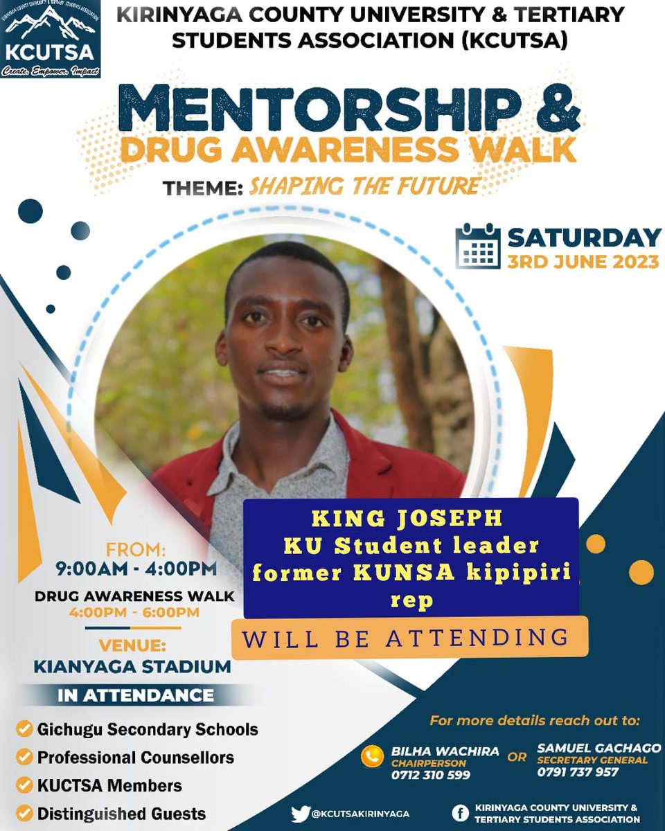 Mentorship empowers the young future to break free from limitations, encouraging them to dream big and pursue their passions with unwavering determination.

#KCUTSAMentorship
#ShapingTheFuture
#theyoungfuture
#Kirinyagarising
