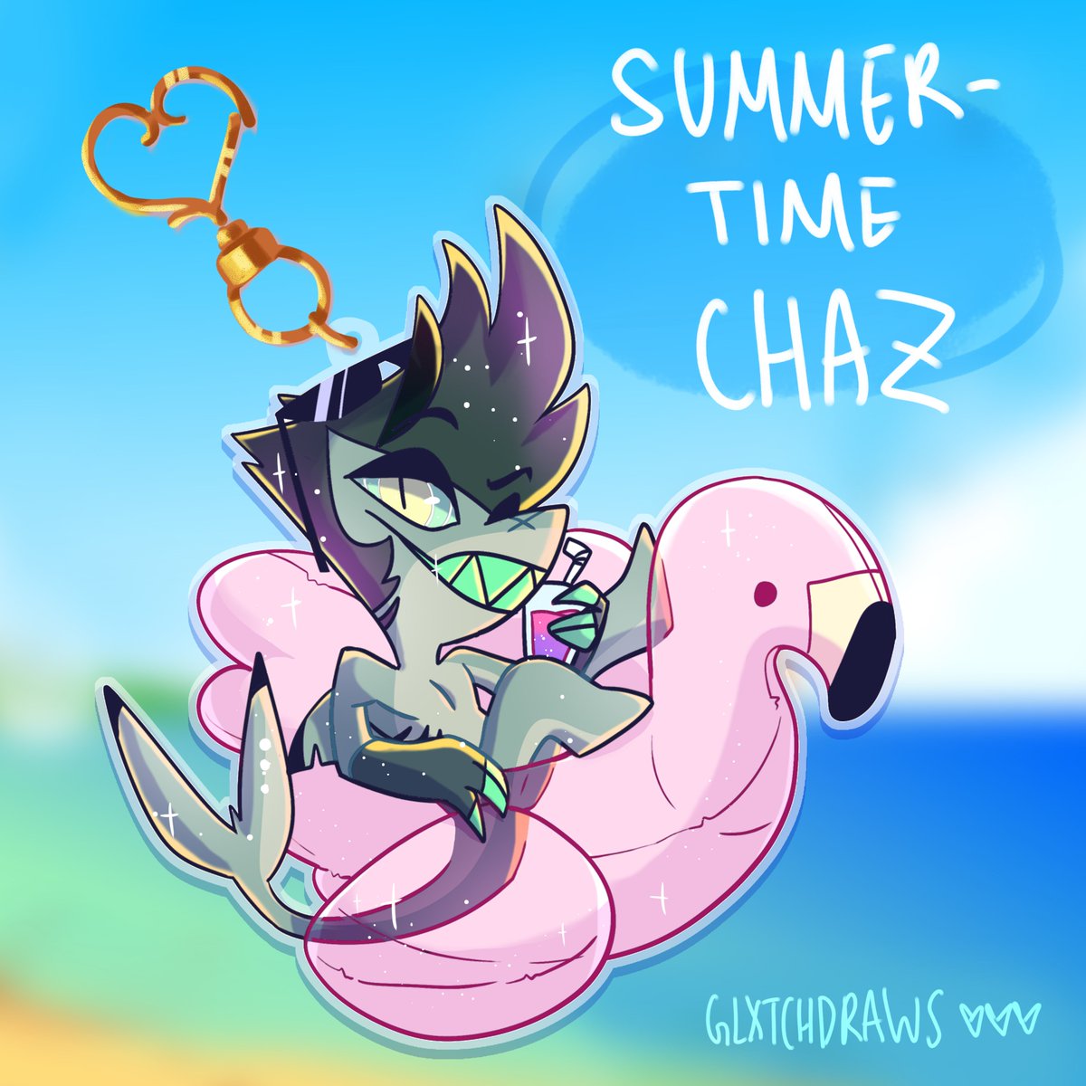 #SharkBoySummer featuring summer time #HelluvaBossChaz as a KEYCHAIN for #WhoFanarted, preorders dropping soon!! 

Chaz deserves his own line of merch AHHHHHH
#HelluvaBoss