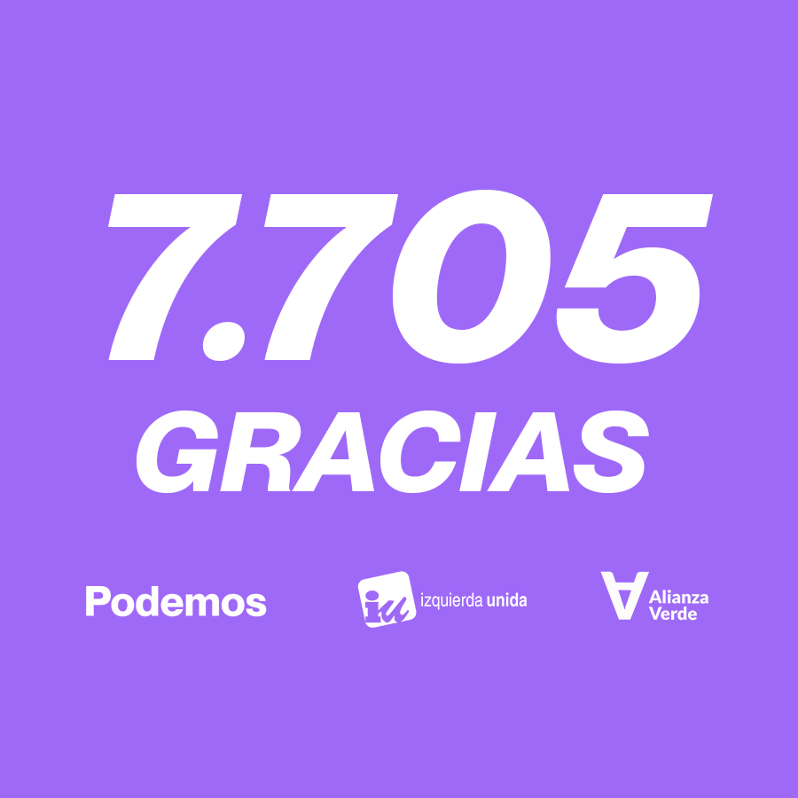 7. 705 gracias a las vecinas y vecinos y que pusisteis vuestra confianza en nuestra candidatura 💜

Aunque nos hubiera gustado tener más fuerza, nunca dejaremos de empujar con la valentía y cabezonería que nos caracteriza para llevar a cabo las transformaciones que queremos para