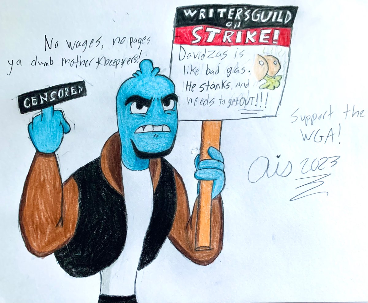 #OsmosisJones says support the #WGA, suckas! 💧🔬💨🪧💢

#OzzyAndDrix #WGAStrong #WritersGuildStrike #WritersStrike #NoWagesNoPages #FireDavidZaslav #PAYYOURWRITERS @WGAEast @WGAWest #WarnerBrothers #AnimationMatters #DavidZaslavStinksLikeFarts #FireHimNOW #SaveEntertainment