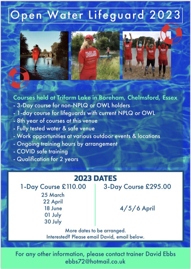 @StantoLeisure Once qualified, why not add the #openwater #lifeguard qualification to your #NPLQ in 1-day
Still more 2023 courses to book onto 
Holding this @RLSSUK award opens up a summer of outdoor events, #festivals, fun & 🌞 

#watersafety #rescue #lifesaver #SaveALife #safety