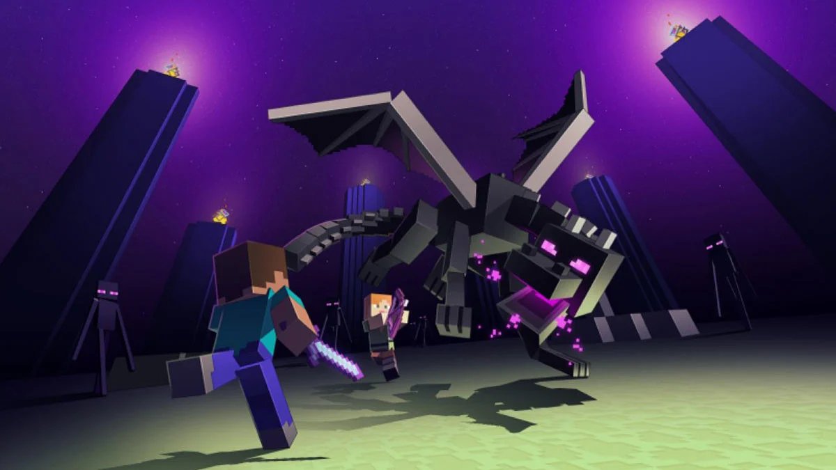 FanAccount64672's tweet photo. Además del Nether, Minecraft cuenta con otra dimensión misteriosa llamada "El End", en donde reside el poderoso Ender Dragon, contra el cual nos enfrentaremos en la batalla final del juego.🐉 #Minecraft #MinecraftEnd https://t.co/yZALhaxGEc