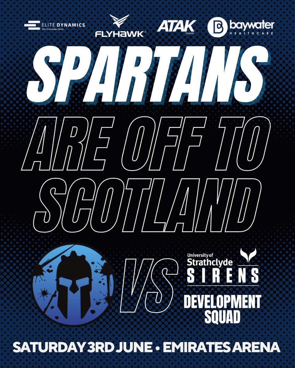 📢 Exciting News! 🎉🏐

🔥 Spartans Netball is ready to take on the <a href="/SirensNetball/">Strathclyde Sirens</a> Development Squad in the curtain raiser match this Saturday, 3rd June! 🤩

📍 Join us LIVE at the iconic Emirates Arena in Glasgow for a thrilling showdown, starting at 11.30am. 🏟️