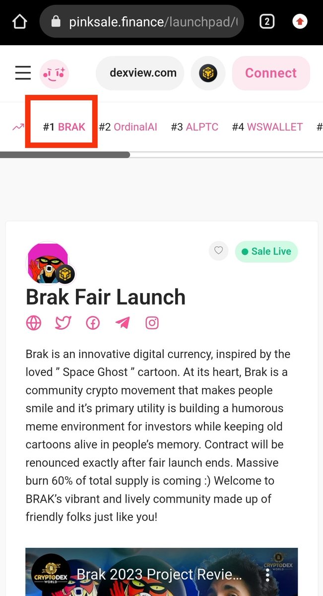 itsbrakofficial's tweet photo. Fair Launch just started 🔥✅💎🎑🚀🔝📌🐸🌞🔥😍

$BRAK is trending #1 on Pinksale
Lfgooooo moon🌛🎑🔥🌜

#BRAK #BRAKARMY #BrakForAll 
#AndrewTate #TopG #Psyop #loyalty  #ElonMusk #shiba #SHIBARMY #Shibarium #doge #BabyDogeArmy #BabyDoge #cult #FlokiArmy #floki https://t.co/X4kVOpjPcl