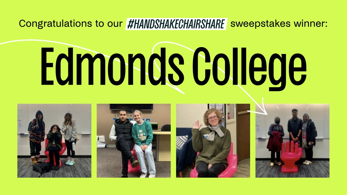 joinHandshake's tweet image. Congrats to our #HandshakeChairShare sweepstakes winners @EdmondsCollege Career Action Center and @TNWesleyan Office of Career Development. Love the new office decor  😉 Thanks to everyone who participated! #JoinHandshake