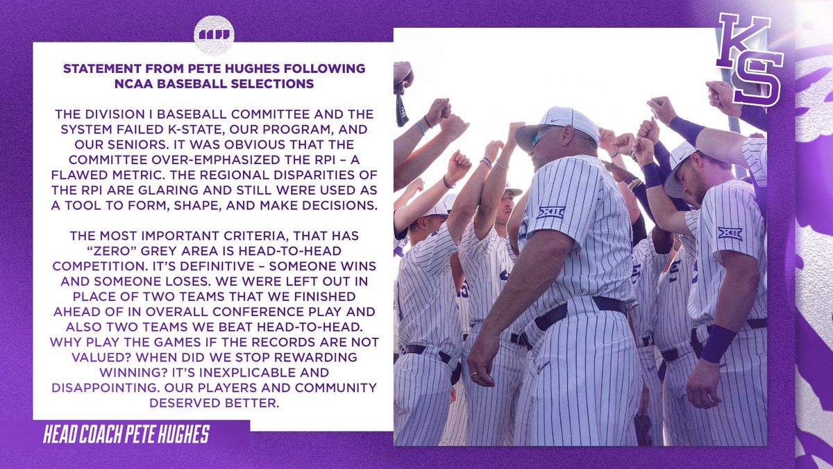 Statement from head coach Pete Hughes #KStateBSB