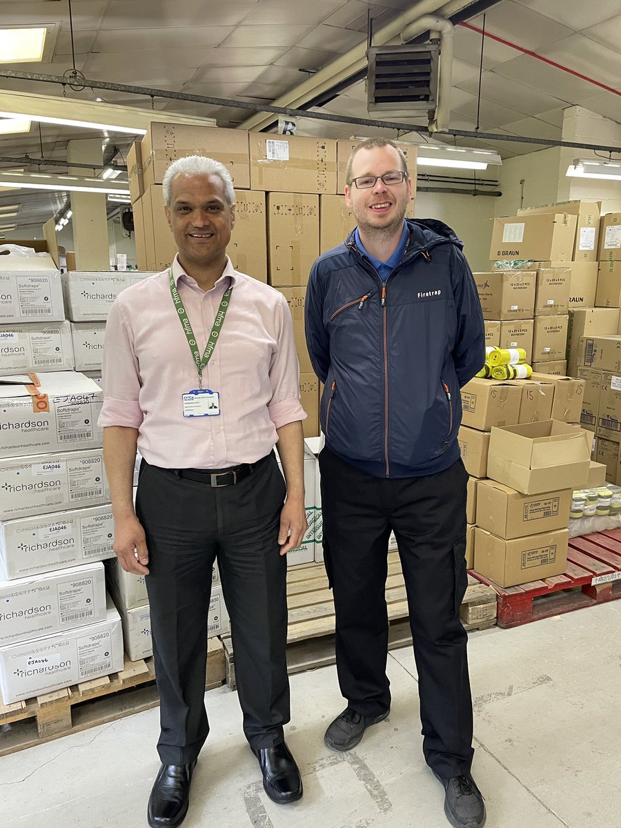 Out and about with Haq, Chief Finance Officer, visiting @GEHNHSnews stores. This team ensures we have the right products to treat patients. They did an incredible job during covid making sure everyone had PPE. #unsungheros Thank you all. 👏