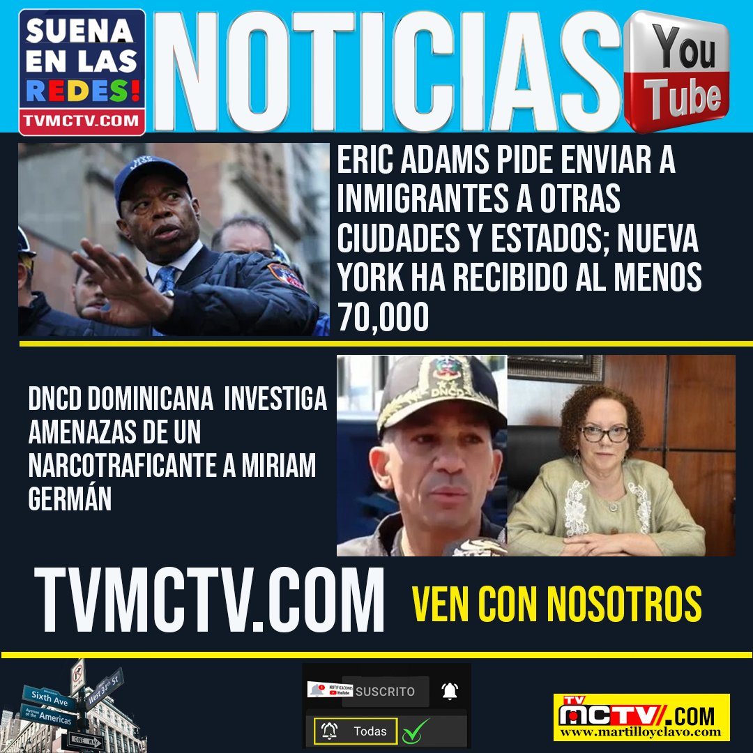tvmctv's tweet photo. Descubre nuestro portal de noticias, comentarios y análisis de interés dirigido a República Dominicana y New York. Entra a https://t.co/SqR5jgFK69 y sé parte de nuestra comunidad informativa https://t.co/t6VuB1EsbS