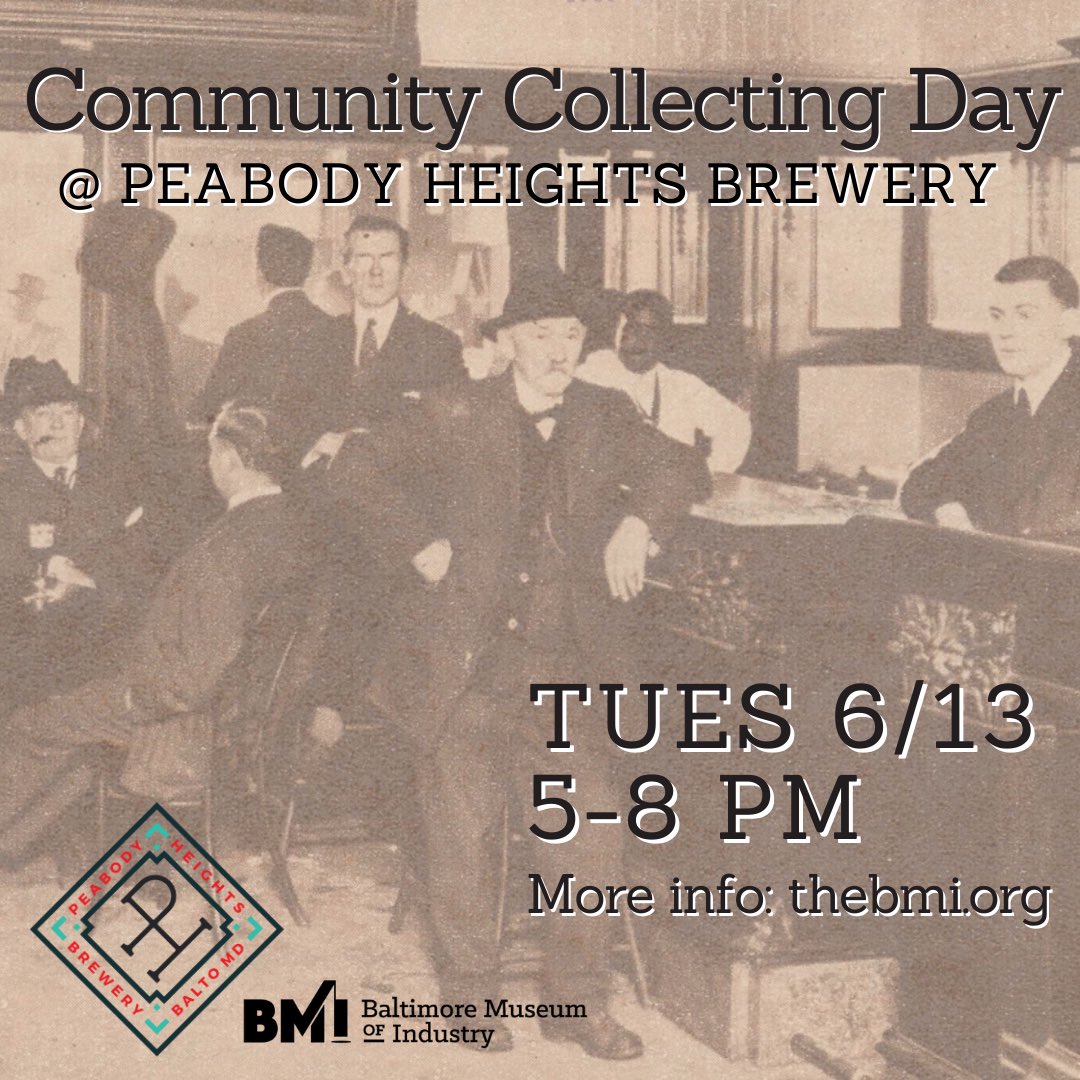 Share a beer &amp; some history at the BMI’s Community Collecting Day at <a href="/peabodyheights/">Peabody Heights Brewery</a> 🍻 

We’re looking for photographs of Baltimore bars, bar owners, and patrons from the late 19th to mid-20th century to be scanned and added to our collection!