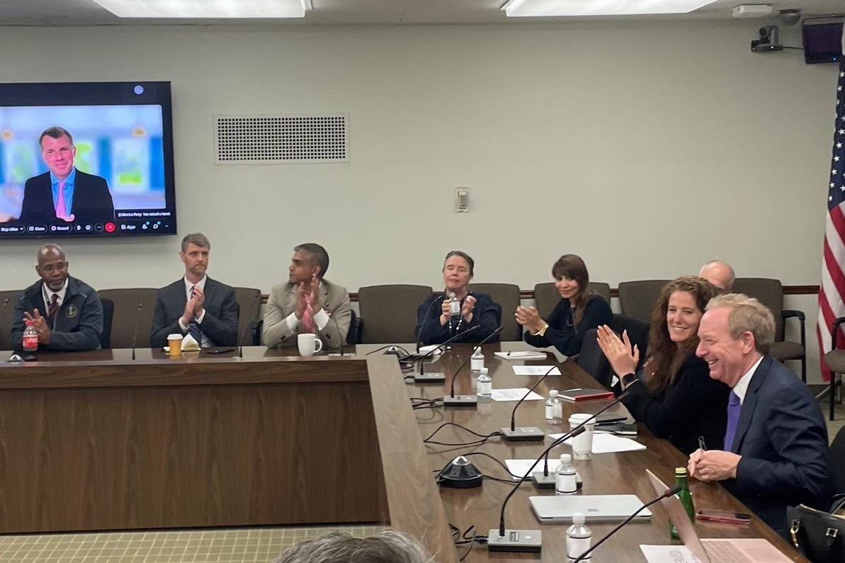 We’re committed to solving 21st century challenges by strengthening the tech policy literacy of our diplomatic corps. We’re proud to launch our new tech speaker series w/ <a href="/Microsoft/">Microsoft</a>’s president <a href="/BradSmi/">Brad Smith</a>, who highlights the power of partnerships in a dynamic, digital landscape.