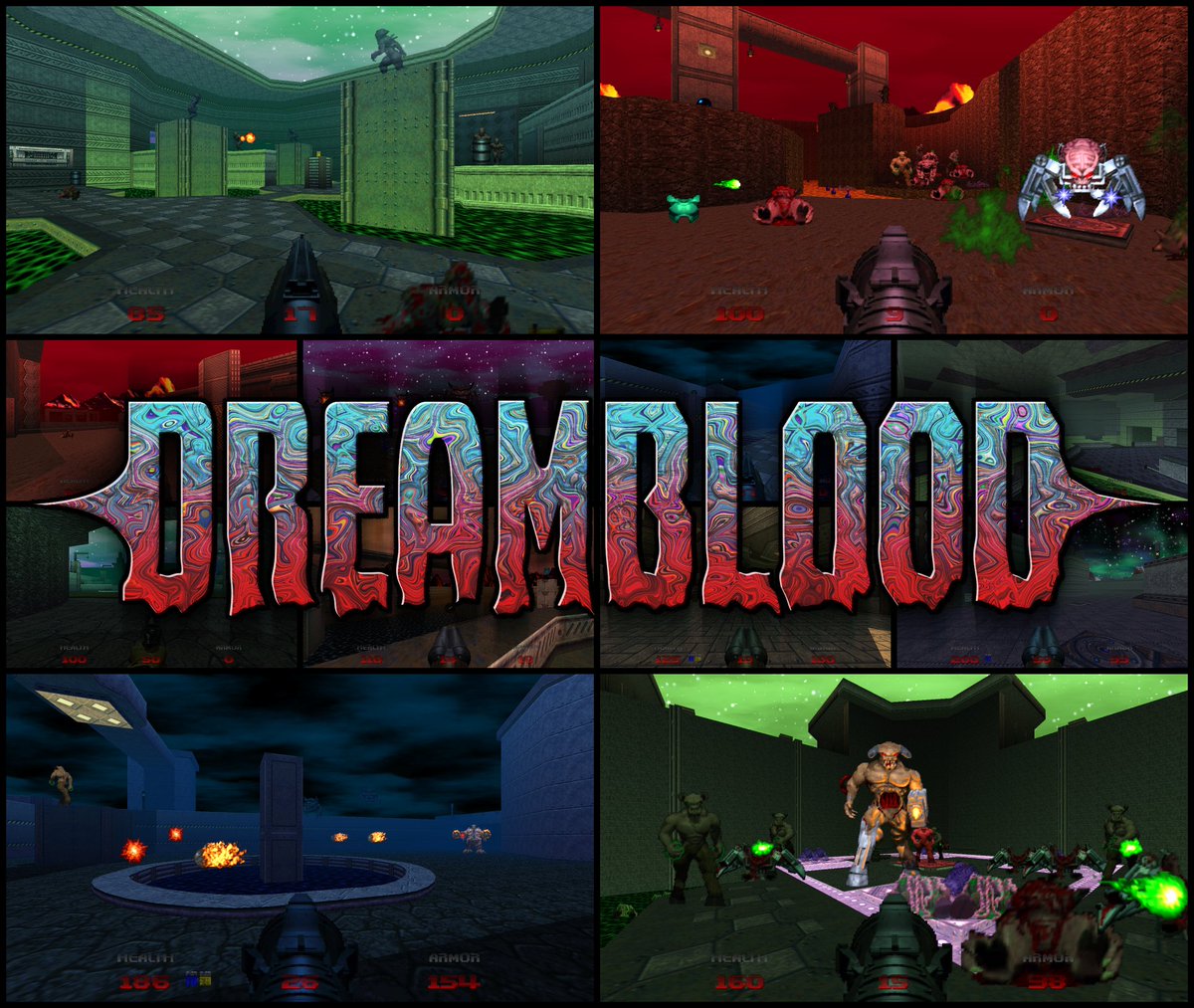 Dreamblood's first episode is out now for the Doom 64 Remaster by HeadshotTAS! Purge the hordes of demons in eight large and dynamic levels. Included is a brand new soundtrack by Proxy-MIDI and custom skies too!

Get Dreamblood here: doomworld.com/forum/topic/13…