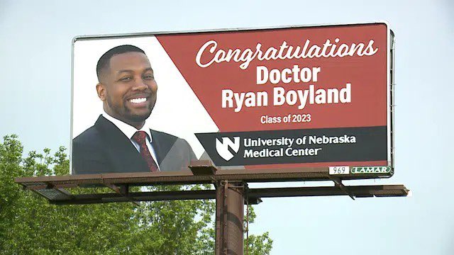 Family mounts huge billboard for son as he graduates from Medical school