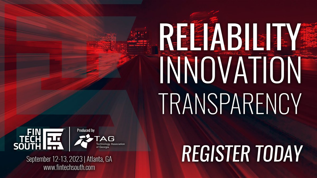 Fintech South (@fintechsouth) on Twitter photo Save the date! On September 12-13, Fintech South returns to the Georgia World Congress Center for two days centered on RELIABILITY – INNOVATION – TRANSPARENCY. 
Early bird registration is open! Use the comp code FTS23EarlyBird to receive $100 off here: fintechsouth.com/register/ Save the date! On September 12-13, Fintech South returns to the Georgia World Congress Center for two days centered on RELIABILITY – INNOVATION – TRANSPARENCY. 
Early bird registration is open! Use the comp code FTS23EarlyBird to receive $100 off here: fintechsouth.com/register/