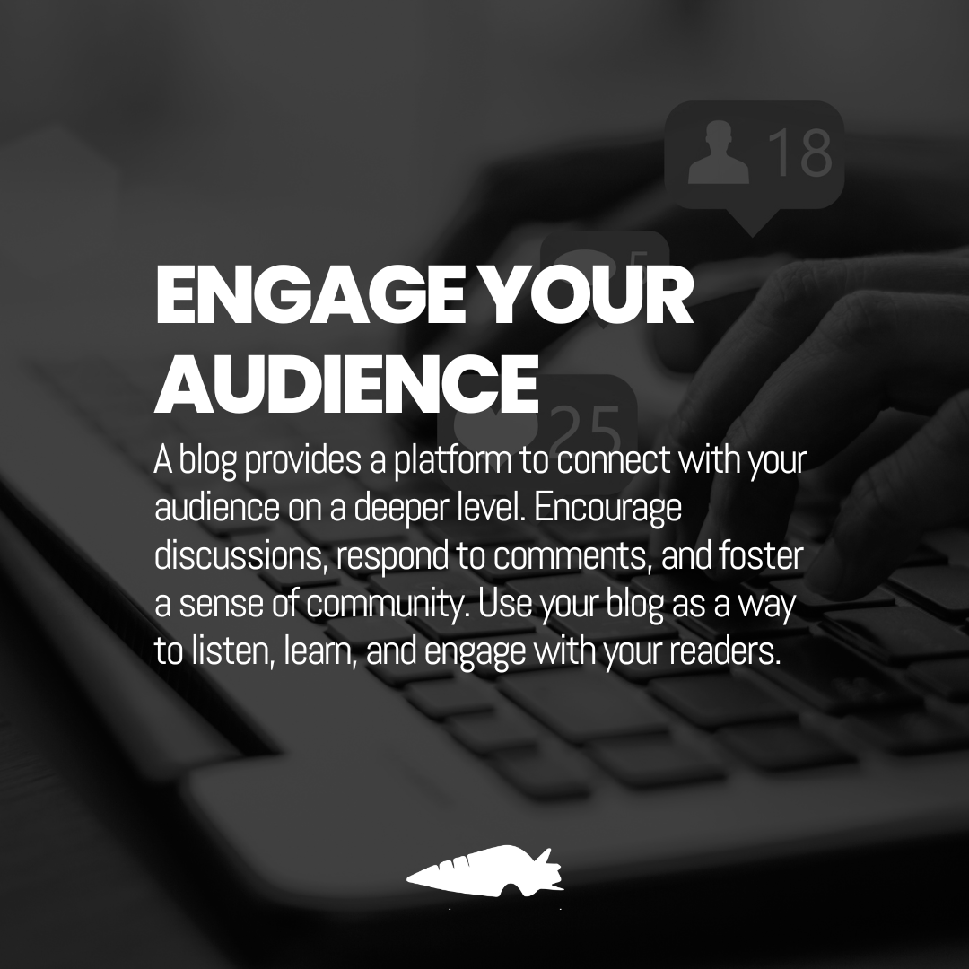 Blogging for your business! 🖥 🙌🏼

Blogging has become a vital tool for businesses. Discover how they can captivate your audience, boost brand awareness, and more!

We can help you get started, get in touch! 

📧 hello@crunchycarrots.co.uk

#CrunchyCarrots #DigitalMarketing