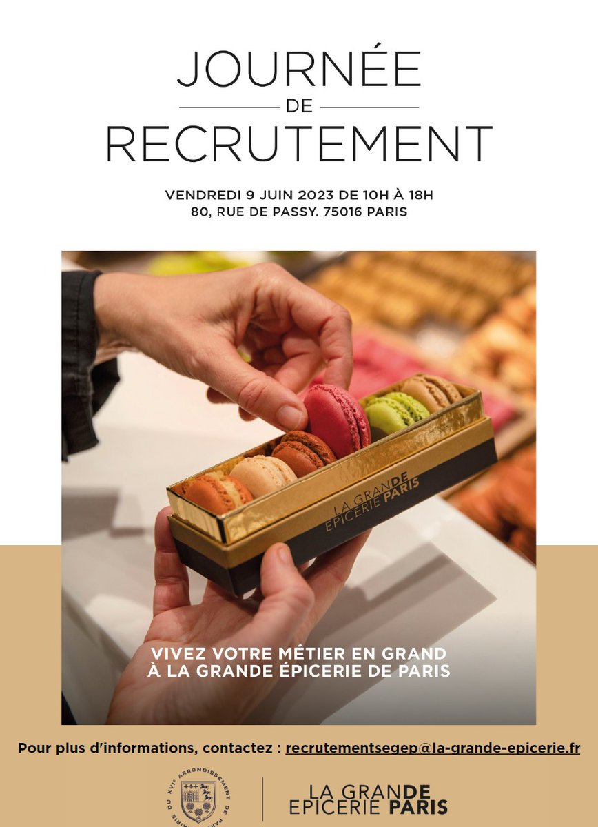 SophyMallet's tweet photo. Décrochez votre job d'été le 9 juin à la Grande Épicerie de #Paris16 #Passy
De 10h à 18h, sans inscription, les équipes vous attendent pour passer un entretien de #recrutement
N'OUBLIEZ PAS VOTRE CV !
Avec la @mairiedu16
#EmploiDansLe16 #JeTravailleDansLe16 #JobEte https://t.co/VE5RsvNjE8