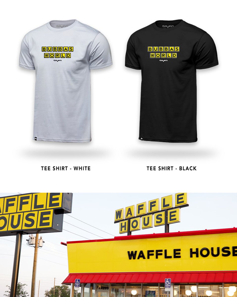 Bubba’s World // Waffle House 🧇 You guys asked so here they are! Order yourself one of the limited run of new Bubba’s World Shirts by June 13th❗️
PRE ORDER HERE : sevenmx.com/collections/t-…