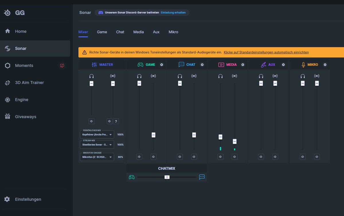 SleXxor's tweet photo. Nächstes mal mit den Einzelnen Settings für Sonar :D
https://t.co/ArfpM4yEdW
#steelseries #steelseriesgg #sonar #csgo #steelseriesarctisprowireless #wireless #mixer #sonarmixer #twitch #twitchde https://t.co/kzkO8esFke