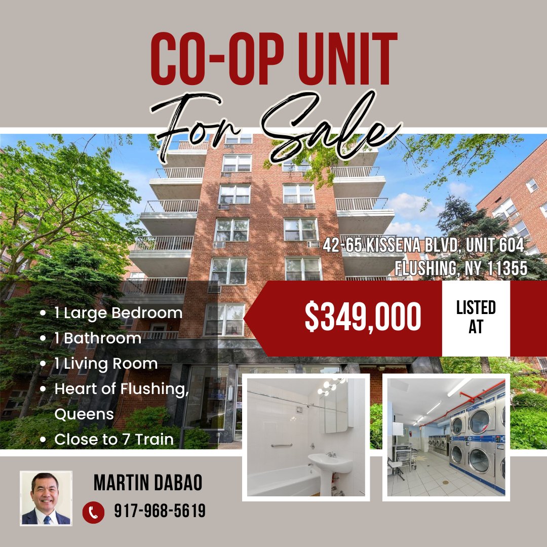 Co-op For Sale in Flushing, Queens! #flushing #flushingqueens #coopforsale #queensrealestate #nycrealestate- mailchi.mp/4ac27f94665e/c…