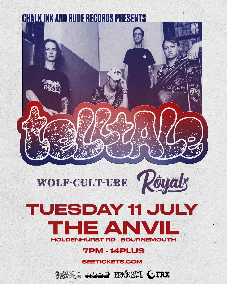 RoyalsBandUK's tweet photo. Bournemouth! Don't forget we're coming back to you for the first time in a while in July with @telltalerva! 🔥

Tickets for this one at The Anvil won't hang around long so act quickly if you want to come kick it with us!

https://t.co/WnjrbDCsiV 

📸@TwoYearBrad https://t.co/XusPPhne10