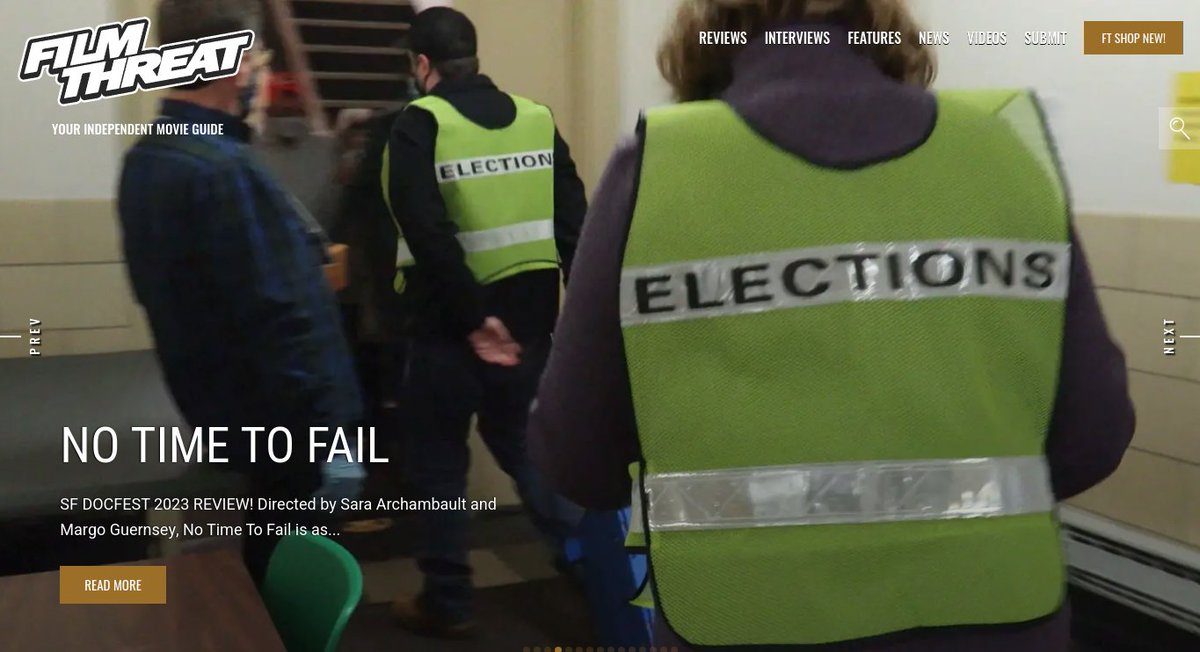 FilmThreat's tweet photo. “…election officials in a city in Rhode Island…get people to vote during the COVID-19 pandemic.” Bobby LePire reviews the @sfdocfest entry No Time To Fail.
https://t.co/HemP0uDYGl #SFDocFest #FilmThreatSFDocFest #SFDocFest2023 https://t.co/JGjG6mQphx