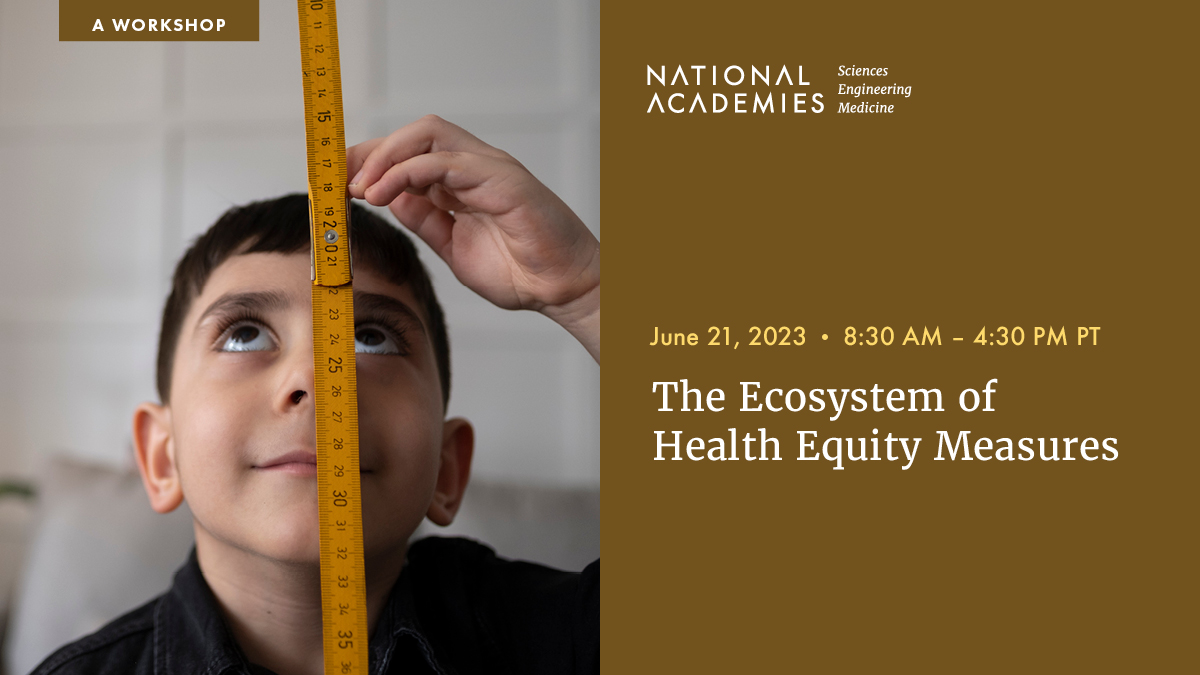 NASEM Health (@NASEM_Health) on Twitter photo 2023-05-30 19:01:21 What gets measured gets done, but what factors shape decisions about measurement in the work to further #HealthEquity? Register now for our #PopHealthRT workshop 6/21 to explore the design and use of health equity metrics: ow.ly/kLgw50OoeEt #SDOH What gets measured gets done, but what factors shape decisions about measurement in the work to further #HealthEquity? Register now for our #PopHealthRT workshop 6/21 to explore the design and use of health equity metrics: ow.ly/kLgw50OoeEt #SDOH