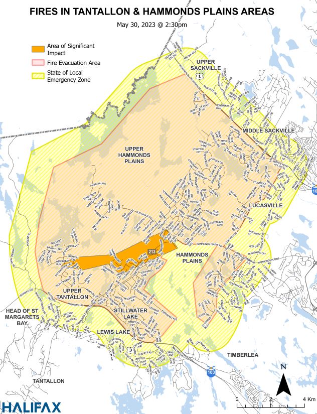 Halifax has updated the map of the Tantallon fire evacuation area.