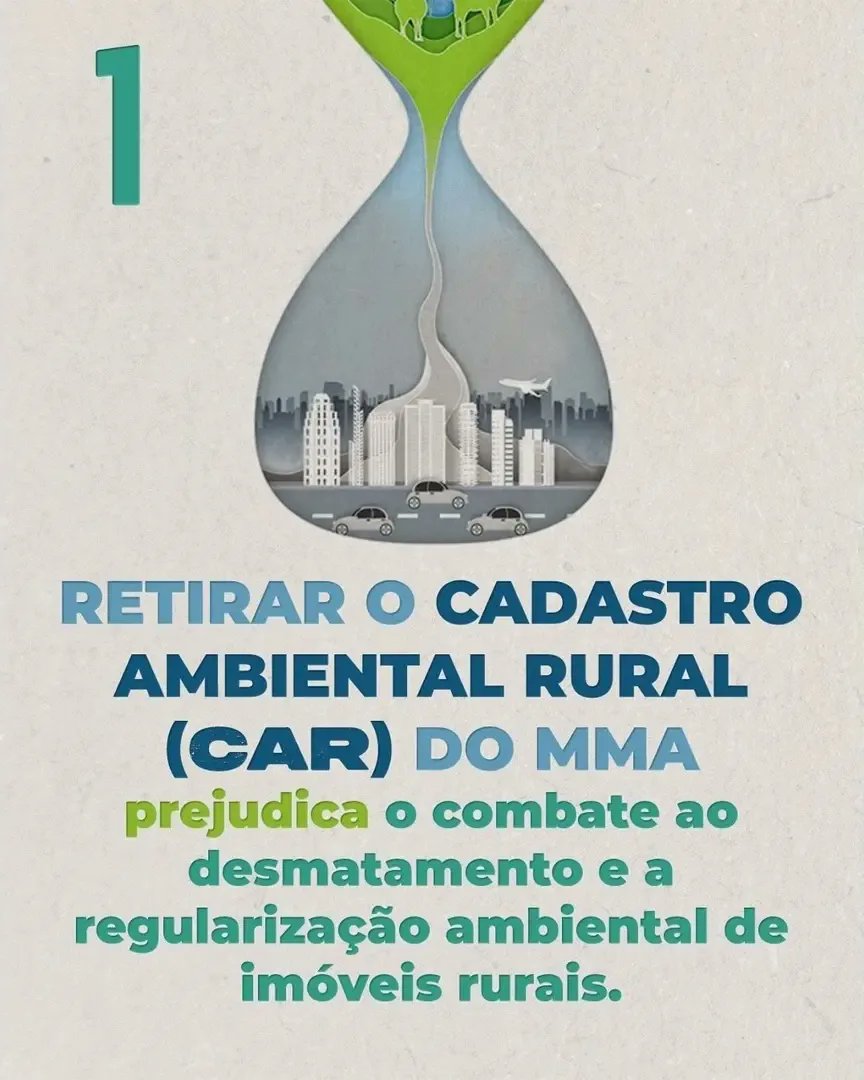 GiovanniMockus's tweet photo. O Congresso deve votar hoje a #MP1154 que reestrutura os ministérios definidos pelo governo. O texto aprovado em comissão retira o Cadastro Ambiental Rural, a gestão dos resíduos sólidos e a Agência Nacional de Águas, do Ministério do Meio Ambiente , além de tirar a demarcações de terras indígenas do Ministério dos Povos Indígenas
Precisamos lutar contra mais esse retrocesso, se queremos um país mais sustentável!
Crédito: @tuliogadelha