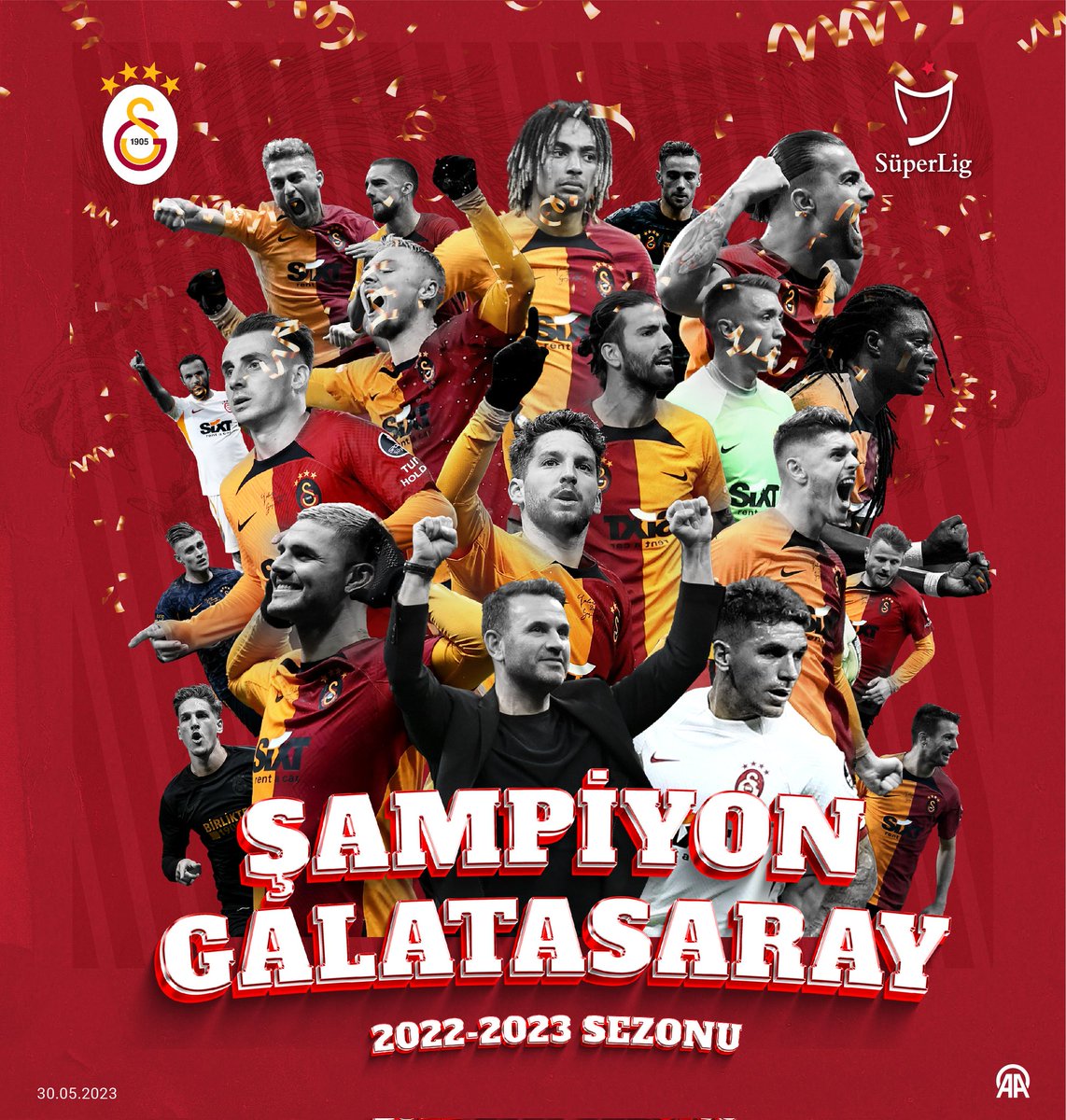 Galatasaray, Süper Lig’de 23. Kez Şampiyon olan tek takım..
