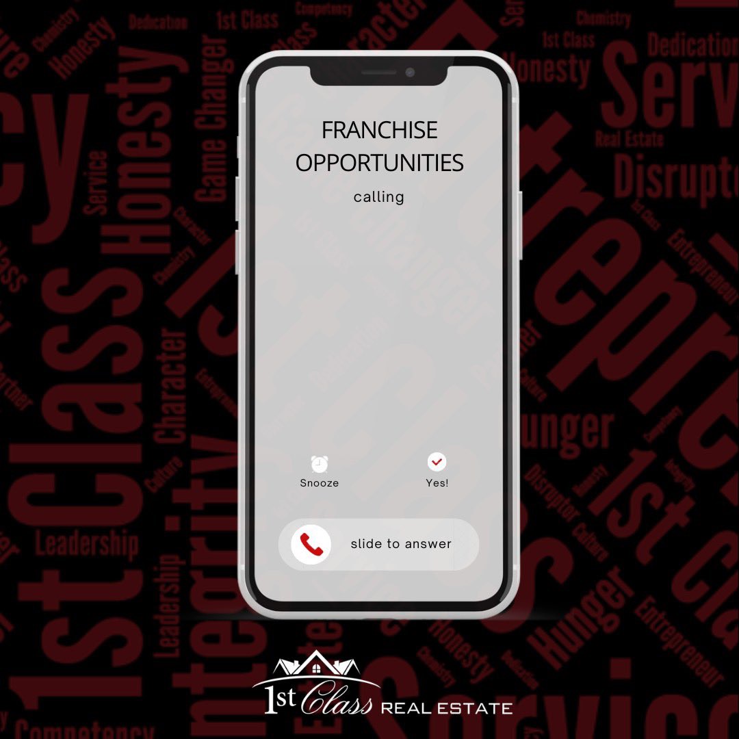 Hear that? It's a franchise opportunity calling! Contact me today to learn more about what opening a 1st Class Real Estate franchise looks like. #1stclassrealestate #1stclassimpact #makeanimpact #BeMore