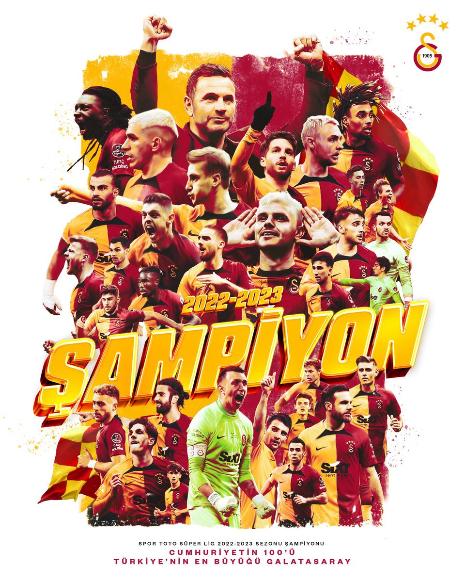 berkan_karaca's tweet photo. Cumhuriyetimizin 100. yılında, 23. kez şampiyon olan Galatasaray’ı ve taraftarını yürekten kutluyorum. https://t.co/AHt6prDamu
