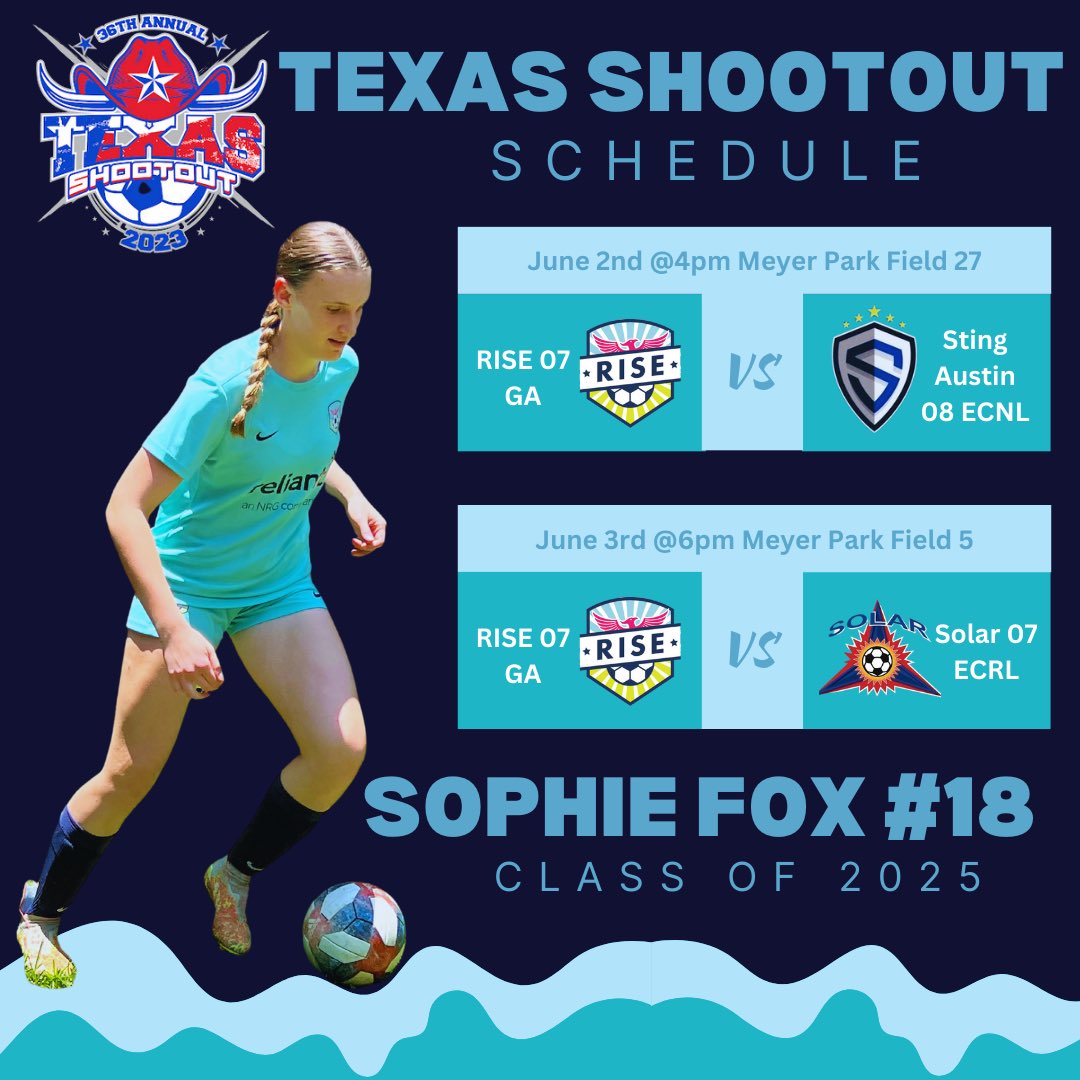 Looking forward to playing at the Challenge ID camp on Thursday and the Texas Shootout this weekend!
@Rise07Ga @dglad1969 @NcsaSoccer @GAcademyLeague