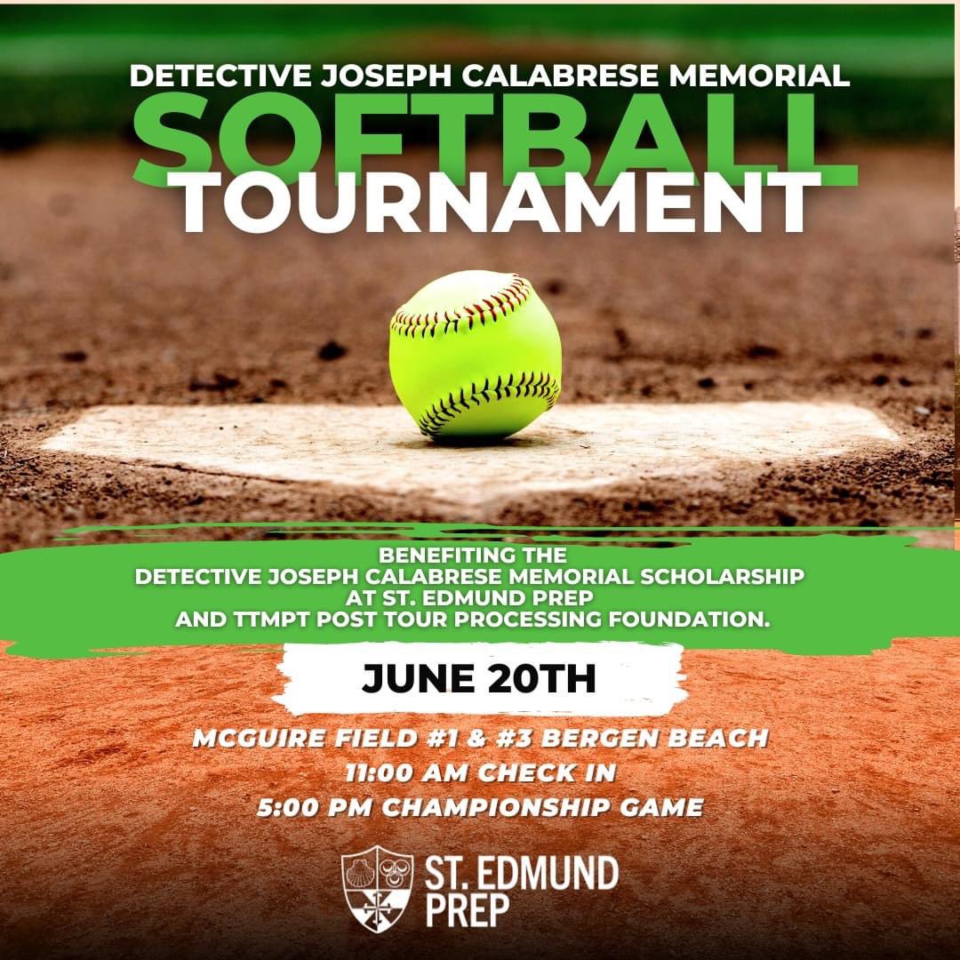 Join us for the Detective Joseph Calabrese Memorial Softball Tournament in support of the SEP Detective Joseph Calabrese Memorial Scholarship Fund and TTMPT Post Tour Processing. 
Learn more and register today at stedmundprep.org/stigma
#breakthestigma #mentalhealthmatters