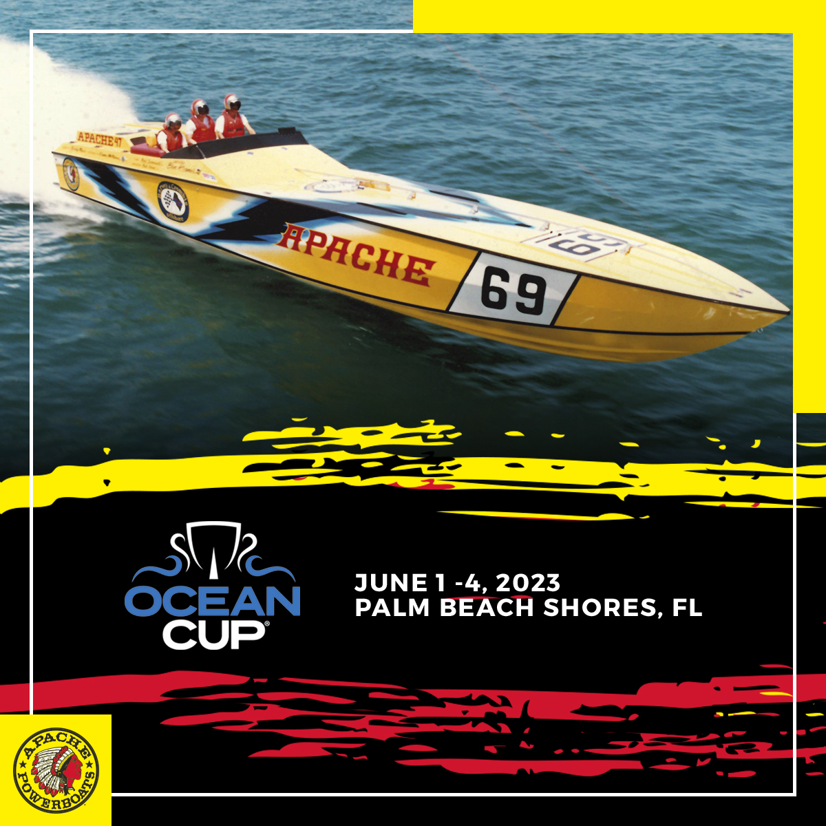 We are so excited for the @oceancup 'Gateway Marathon' race at Sailfish Marina this weekend, where six teams will be competing for World Records on the water, including an Apache 47’ piloted by Lorne Leibel, Bobby Latham, and Ryan Beckley!🏁🏆 #ApachePowerboats #Powerboats