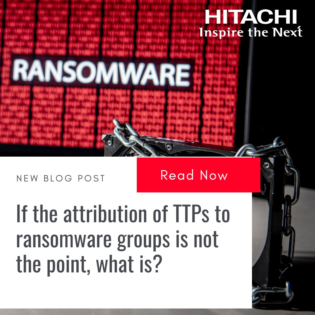 🚨🔒 Nouveau blog : Si l'attribution des TTPs aux groupes de ransomware n'est pas la question, quelle est?🤔
🌟Lire la suite : hitachi-systems-security.com/fr/ransomware-…

🚨🔒 New Blog: If the attribution of TTPs to ransomware groups is not the point, what is?🤔
🌟Read more: hitachi-systems-security.com/ransomware-att…