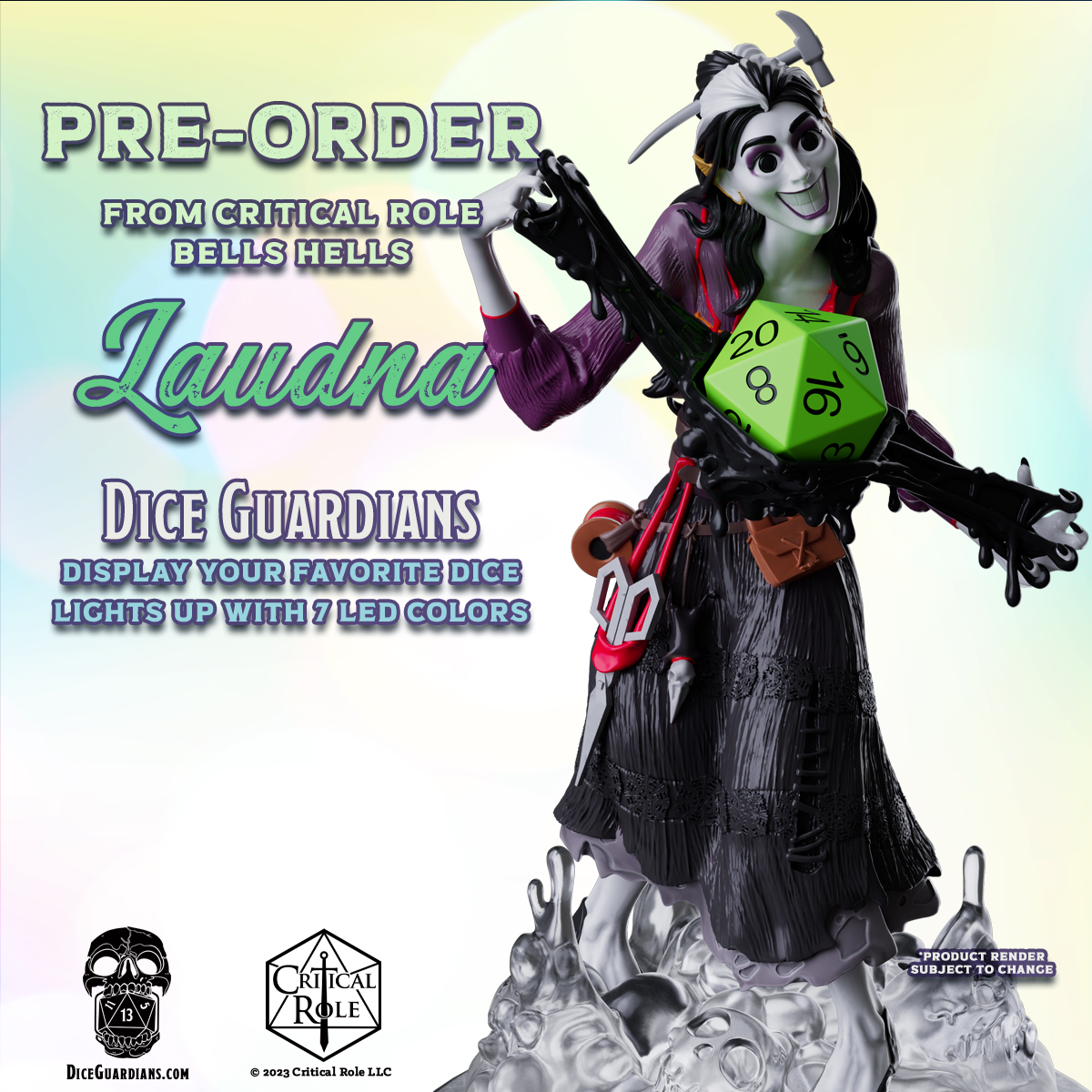 “I’m Fun-Scary!”

#Laudna makes her #DiceGuardians debut! Pre-order your <a href="/CriticalRole/">Critical Role</a> Bells Hells fan favorite from the Dice Guardians Store today!💀🎲✂🐀🧵

diceguardians.com/pages/critical…

#critters #CriticalRole #criticalrolelaudna