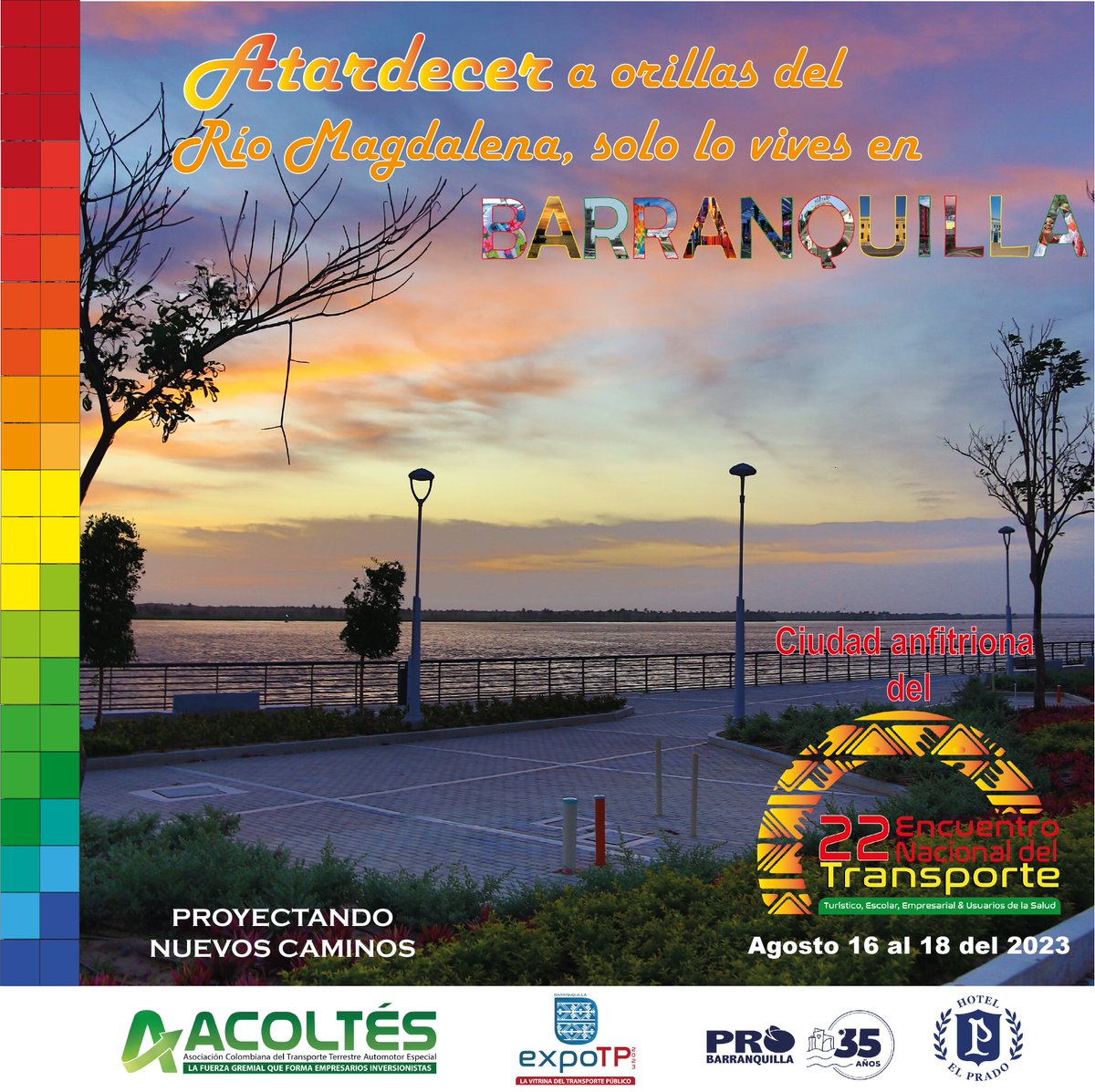 Ven y disfruta este mágico atardecer en Barranquilla en nuestro 22°Encuentro del Transporte Especial. Inscríbete en acoltes.org . Vas a vivir una experiencia inolvidable, del 16 al 18 de agosto de 2023.#22EncuentronacionalAcoltes