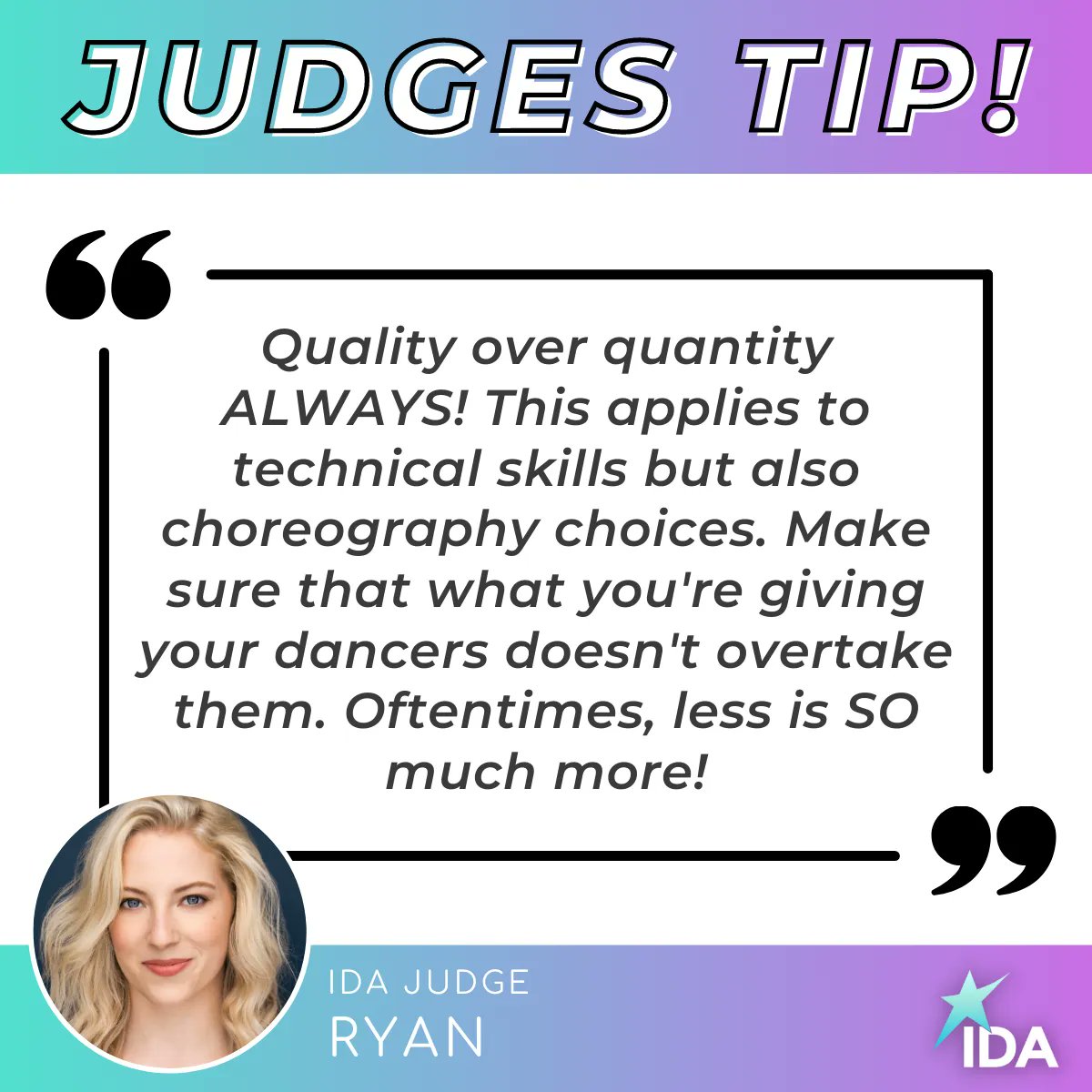 IDAadjudicators's tweet photo. This week's #TuesdayTip comes from IDA Judge Ryan!

Follow us on social media for more weekly tips straight from our IDA Judges every Tuesday! ⭐️ #MakingTheImpact https://t.co/mnbthBcZXz