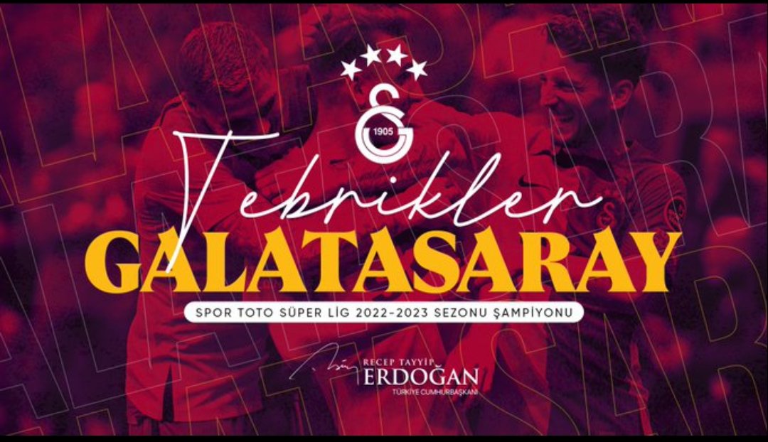Tebrikler Galatasaray.
İnşallah Ali koç ve Uğur dündar takım'dan uzaklaşır ise bizede kısmet olur.