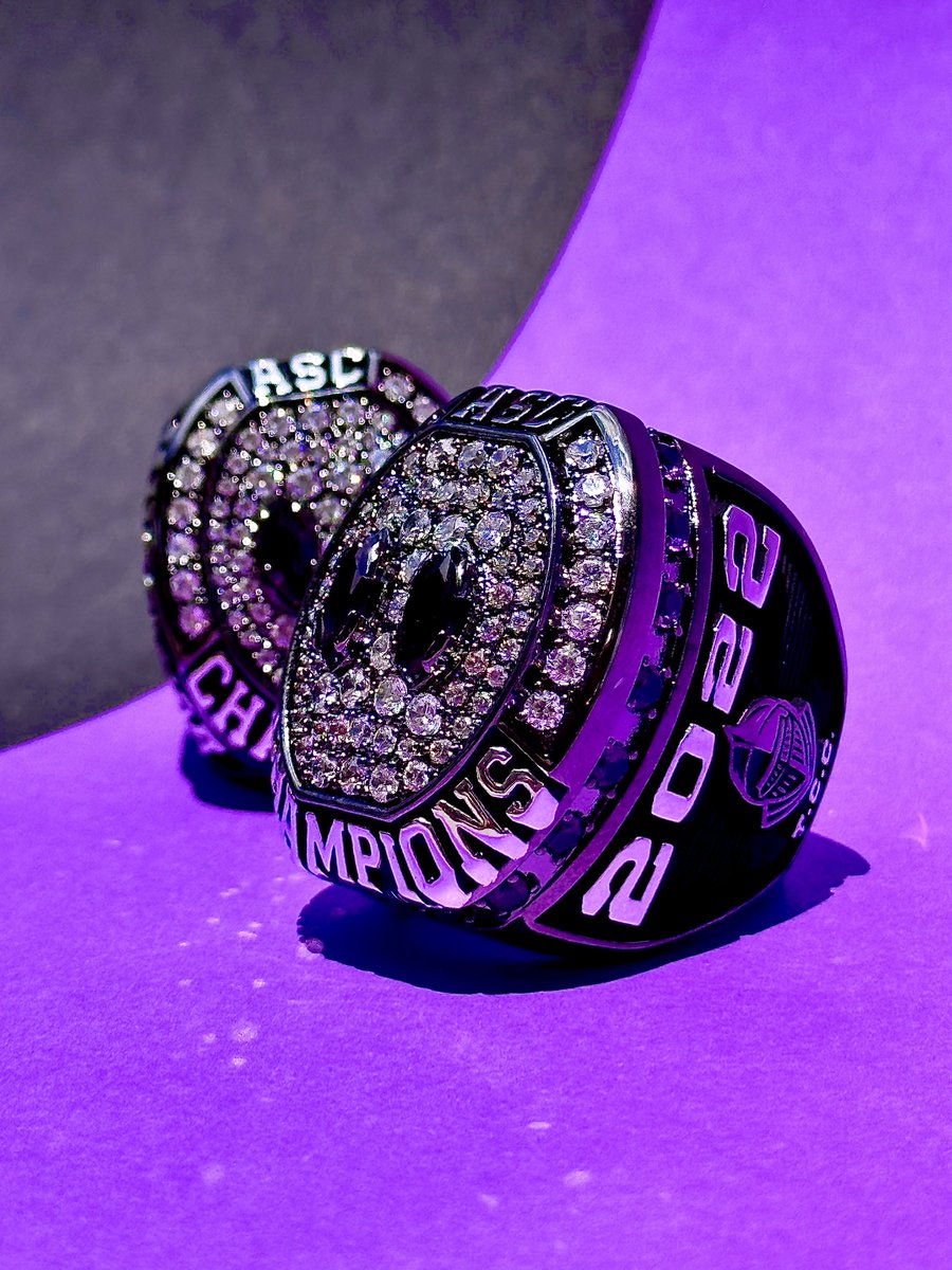 charliehuschka's tweet image. Flooded. 

ASC Championship Ring
🖤💜⚔️

#cha2ing3
#codegold23
@CruFootball