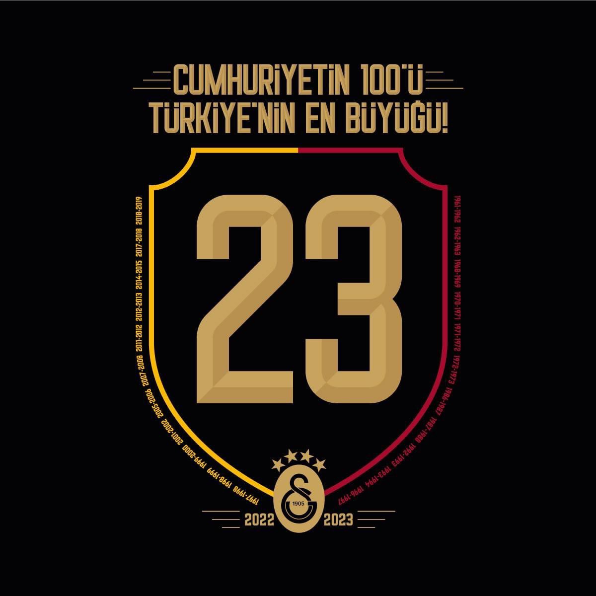 Cumhuriyetimizin 100. yılında #SampiyonGalatasaray