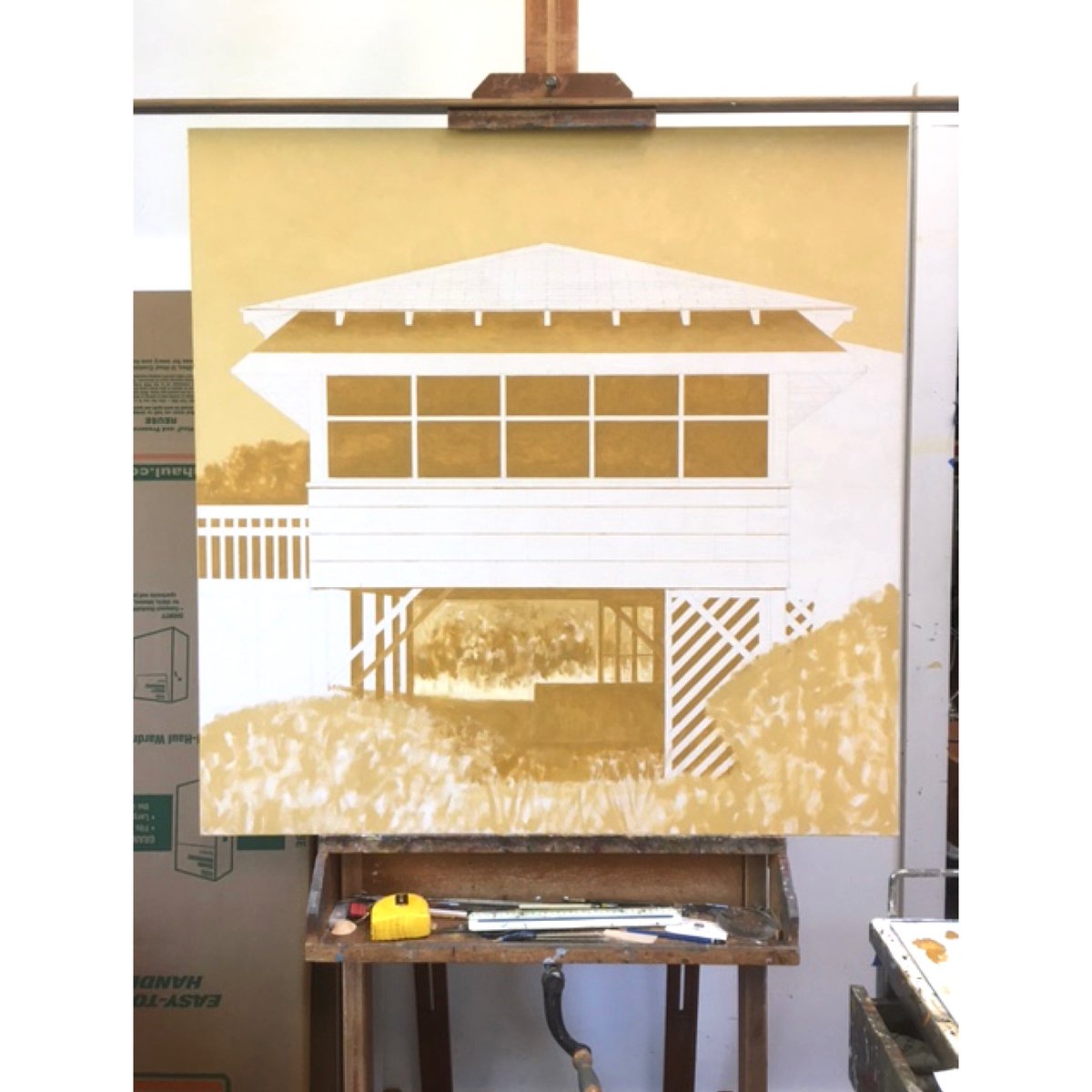 Currently working up a new piece:  “Edisto”, oil on canvas, 42x42 in. 
—
#painting #commission #edisto #architecture #southernart