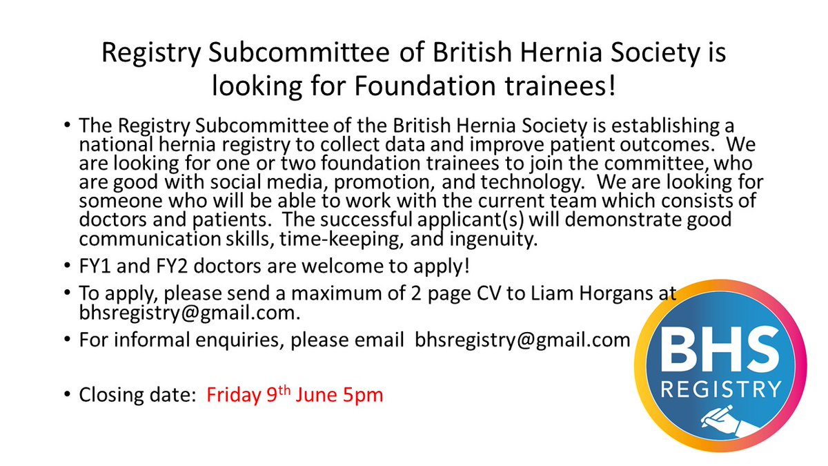 Attention foundation trainees!