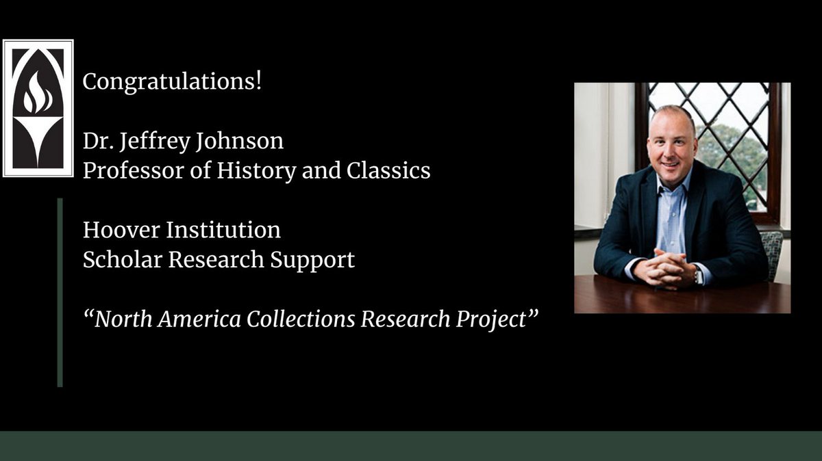 PC_SPaRC's tweet image. Congrats to Dr. Jeffrey Johnson for receiving a 2023 Scholar Research Support fellowship from the Hoover Institution.  This fellowships not only provides Dr. Johnson $5,000, but will also allow him access to the Hoover Institution Library and Archives.