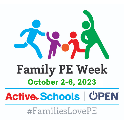 OPENPhysEd's tweet photo. 🚨 SAVE THE DATE!
Bring your Family to PE Week is scheduled for October 2-6, 2023!
Get the dates on your school calendars NOW for next school year!
We look forward to working with @ActiveSchoolsUS on this event again!
#physed #FamiliesLovePE https://t.co/H2lHlRPudY